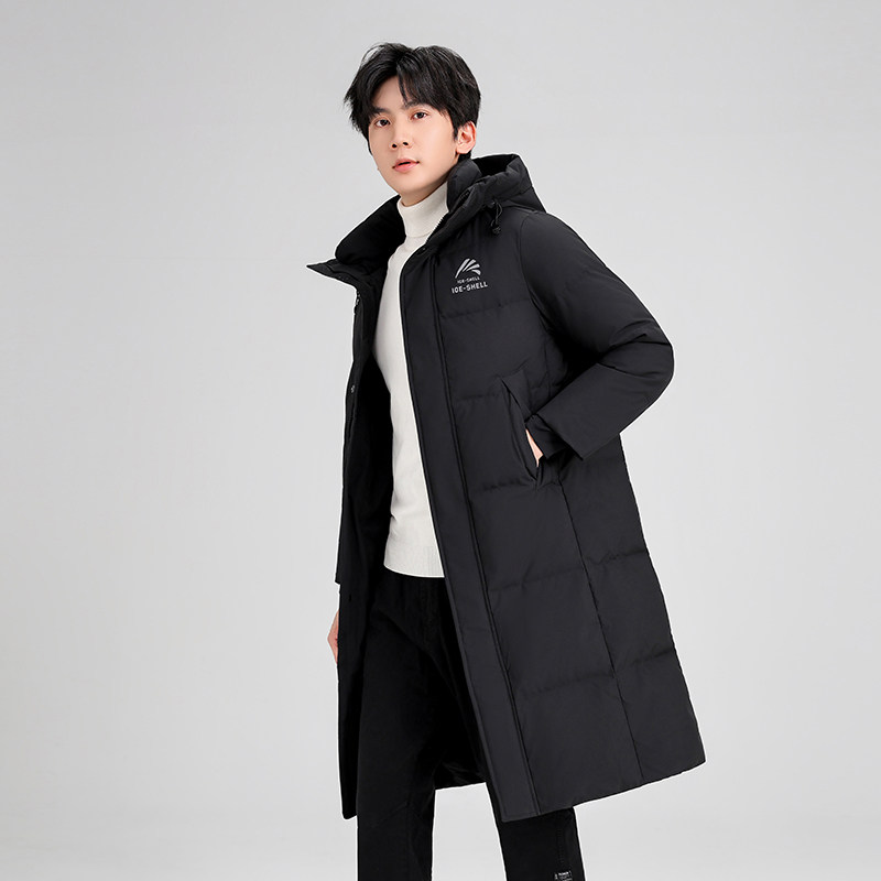 雅鹿羽绒服男女中长款过膝户外防寒连帽外套2025冬季新青少年时尚