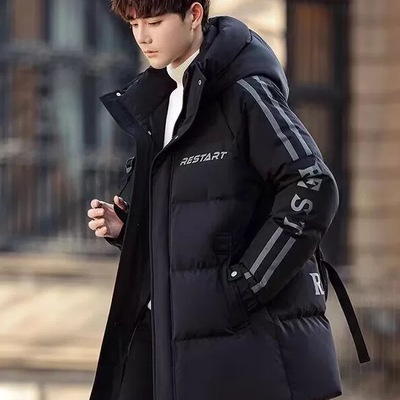 雅鹿中长款羽绒服男大码休闲外套