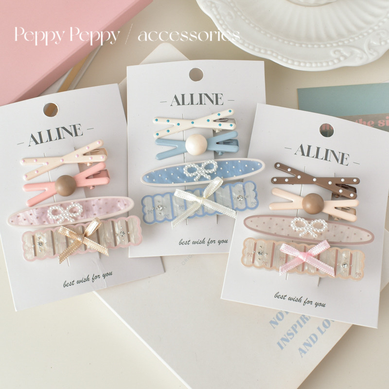 4件套!多巴胺甜系丝带蝴蝶结发夹