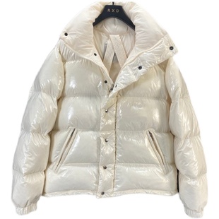 羽绒服加厚外套纯色 白鸭绒宽松立领亮面免洗冬短款 2023年反季 女款