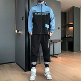 21新款春季机能工装夹克套装男开衫连帽帅气潮流搭配一套F197P80，男装卫衣，电商A086