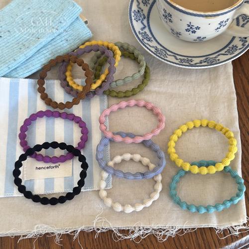 韩国简约纯色发绳基础藕节女皮筋