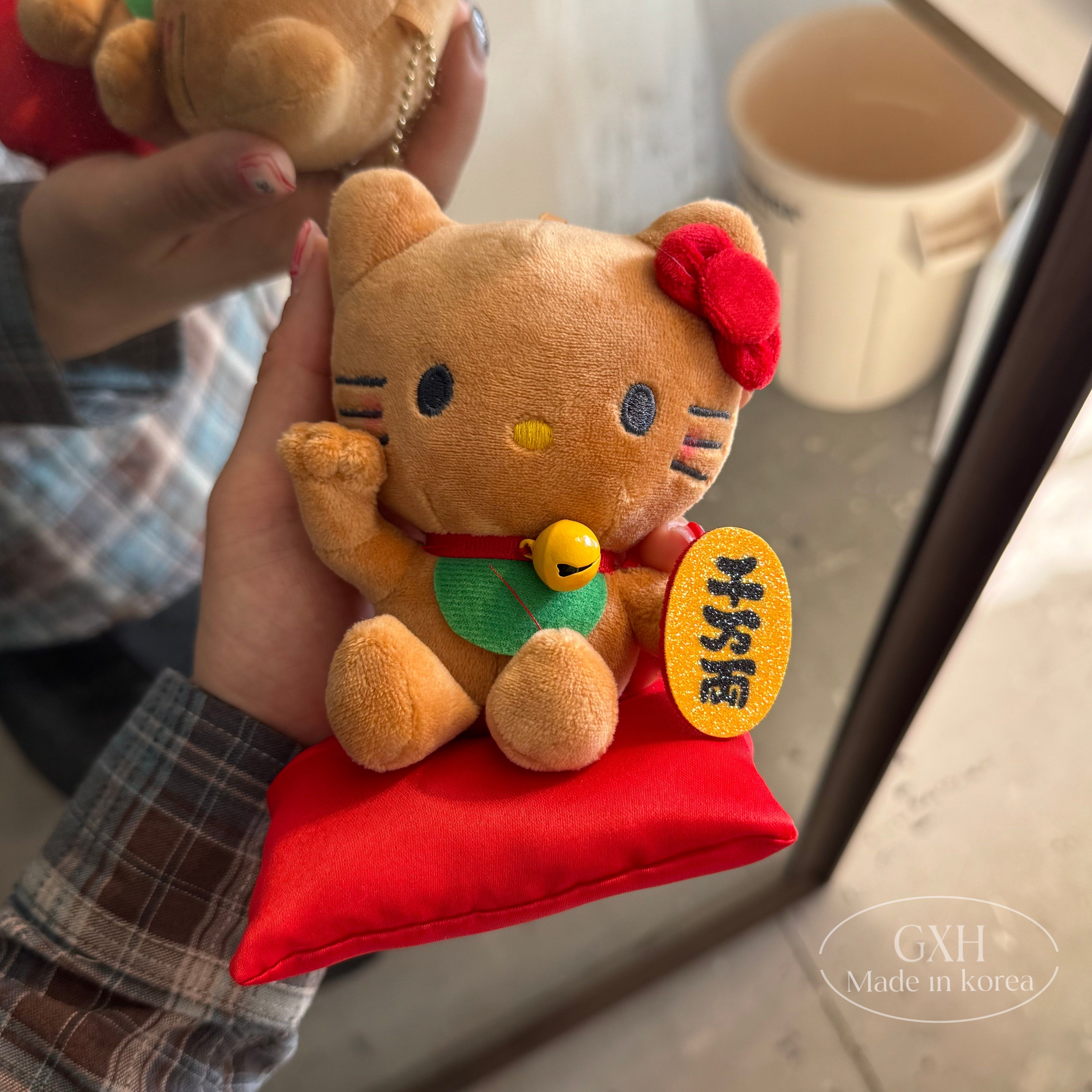 可爱黑皮HelloKitty招财猫千万两发财毛绒公仔玩偶挂件包包钥匙扣