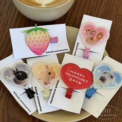 韩国进口Kitsch新款爱心女童发夹