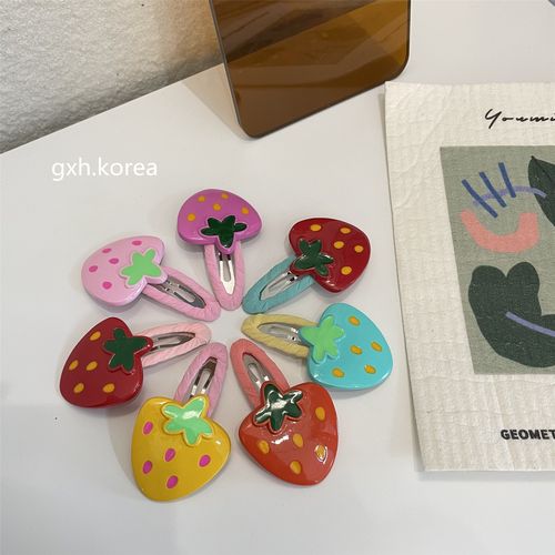 亮面草莓磨砂可爱儿童BB夹