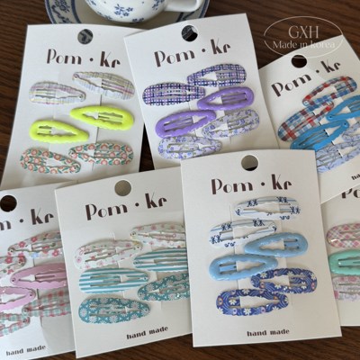 简约波浪格纹发夹少女心BB夹