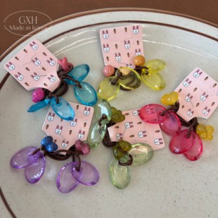 包邮韩国进口甜美清透彩色切面绕绕绳发圈质感女童可爱长发绳发饰