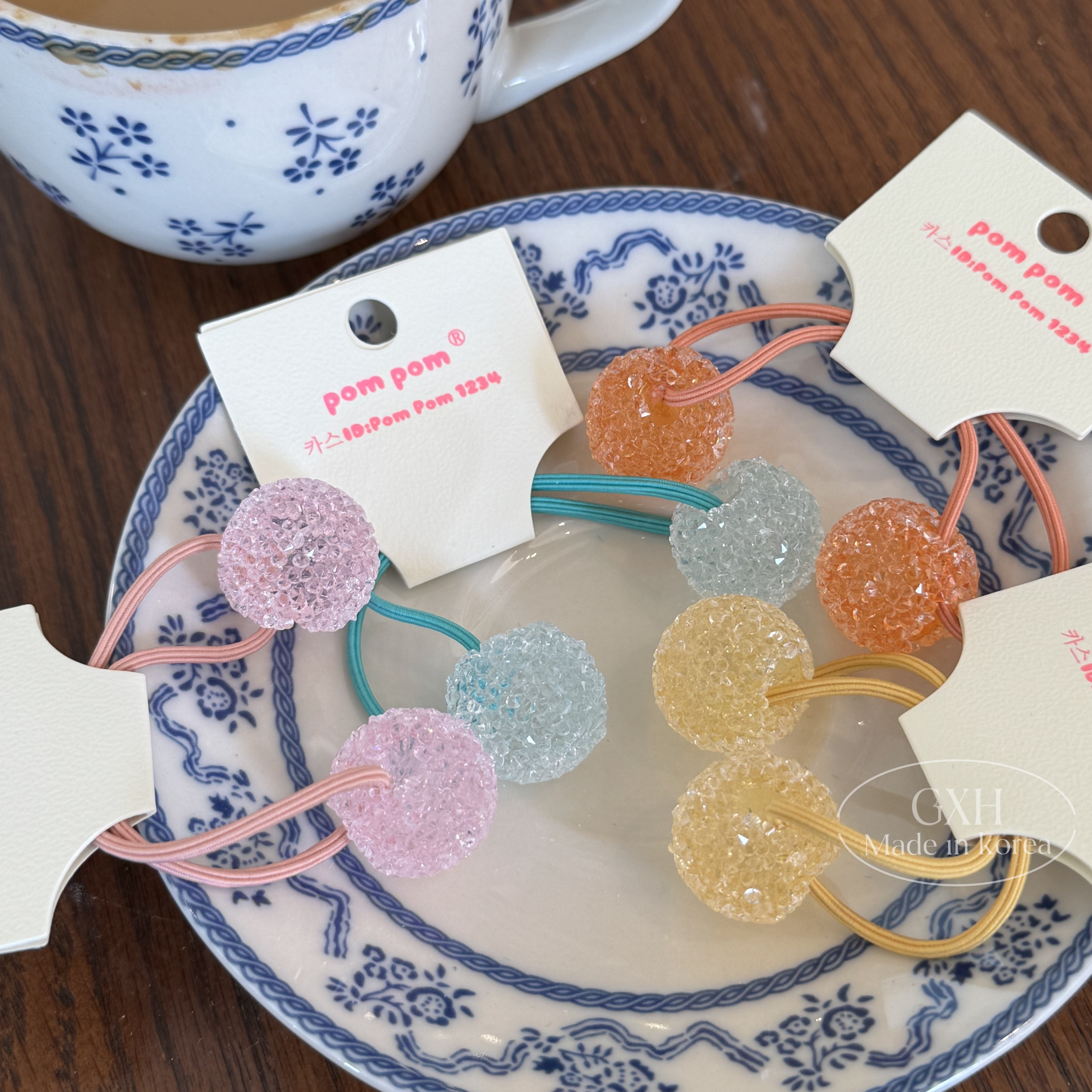 韩国进口POMPOM砂糖小球绕绕绳女