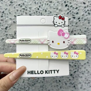 三丽鸥正版 发饰可爱凯蒂猫发夹鸭嘴夹侧边发夹一字长夹kitty发卡