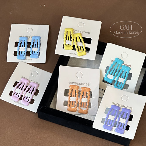 女宝宝波浪长方形发夹2个装