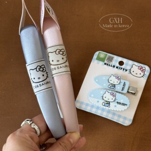 HelloKitty奶呼呼发箍缎面KT光感头箍女凯蒂猫纯色头饰 春新品 包邮