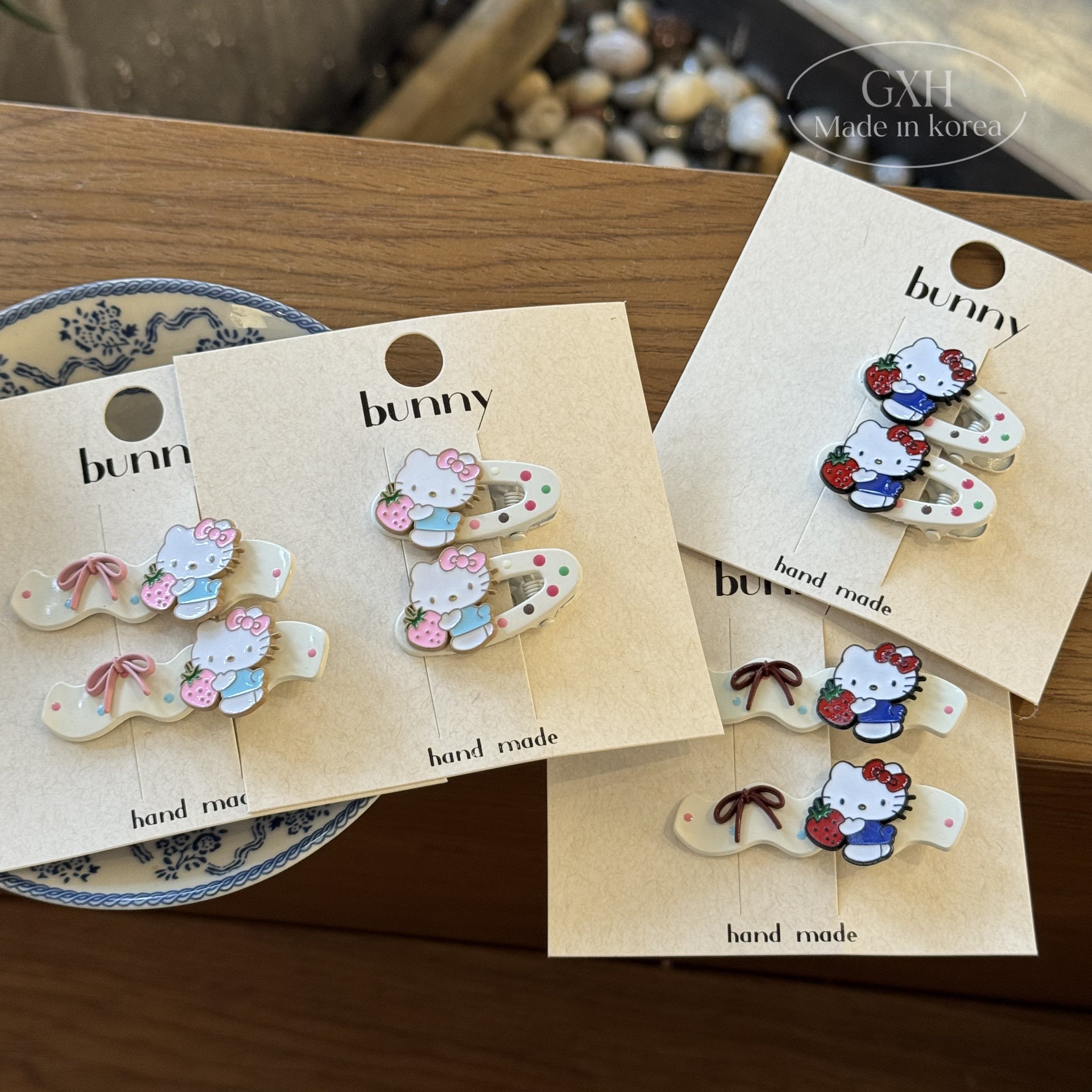 精致卡通kt发夹甜美彩波点鸭嘴夹