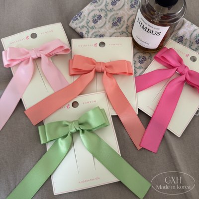 韩国进口pom发饰长款甜美蝴蝶结