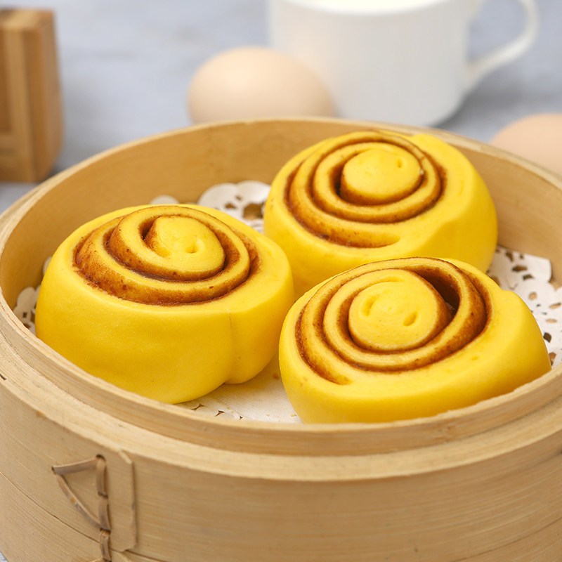 广式荷花红豆卷茶餐厅酒店早餐商用包子面食绿色食品6包包邮540克