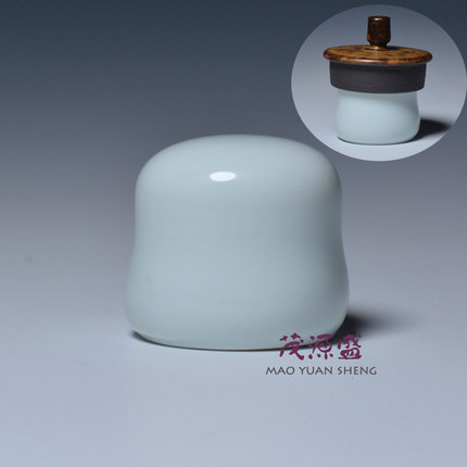 【茂源盛】台湾三希陶瓷茶道配件牙白盖置盖承茶壶盖 正品授权