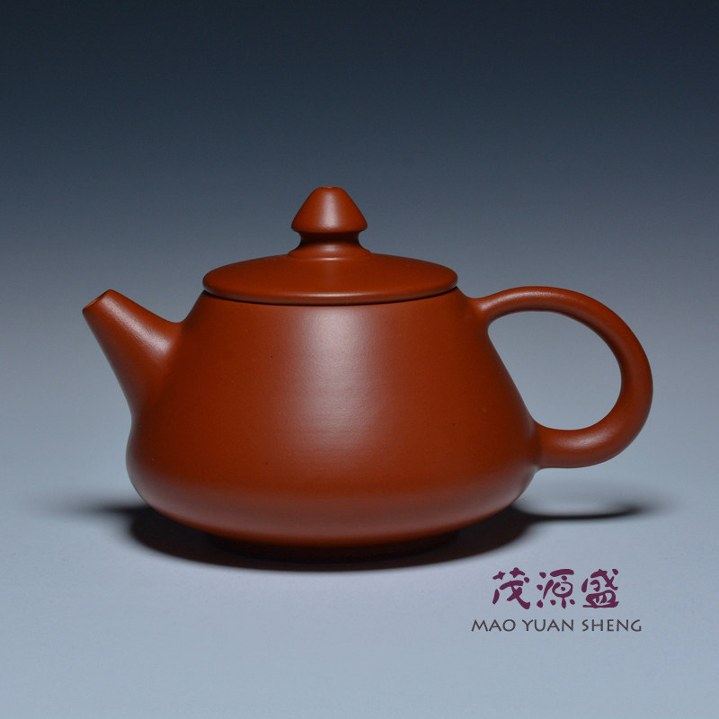 【茂源盛】台湾陶艺师曾宝茶具纯手工紫砂 朱泥小品倒把茶壶100ml