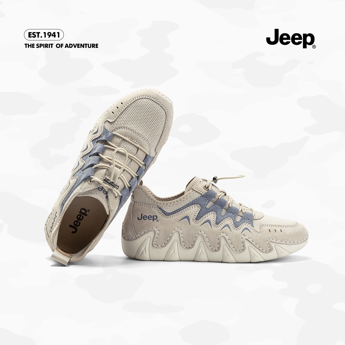 jeep吉普小众复古德训鞋一脚蹬2023春新款舒适透气轻便网面运动鞋