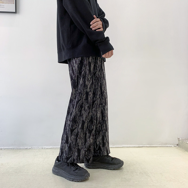 花纹扎染裤子夏季潮牌高街头宽松直筒韩版阔腿休闲裤K31-P35,男装休闲裤,星座308B-1