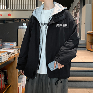 假两件夹克男宽松连帽外套ins潮流百搭时尚休闲上衣JK0266-P60图片