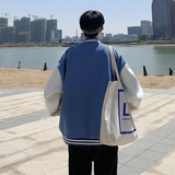 复古棒球服夹克2023秋新款韩版宽松撞色拼接学生外套JK0143-P50，男装夹克，星座308B-1