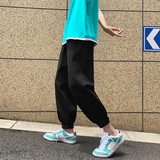 棉麻9九分裤男士冰丝休闲夏季薄款亚麻宽松痞帅白色裤子K174--P35，男装休闲裤，星座308B-1