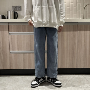直筒老爹裤男春季ins百搭长裤宽松bf显瘦拖地牛仔裤子N0206-P40图片