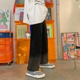 KZ35男牛仔裤春秋款韩版长裤潮牌ins港风宽松直筒裤子N0807-P45，男装牛仔裤，星座308B-1