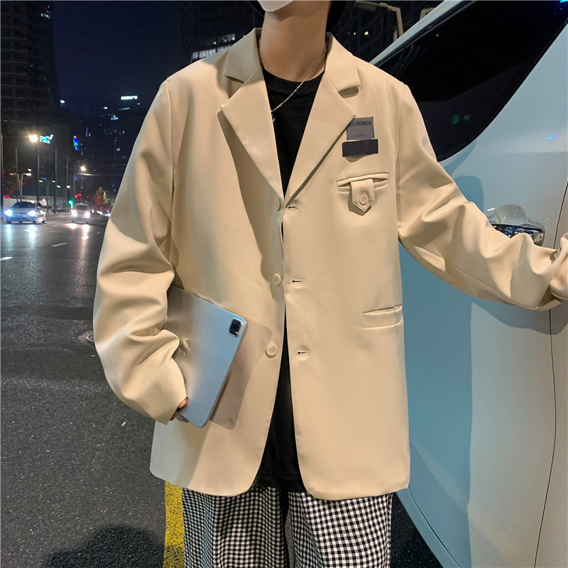 炸街小西装外套男士春季休闲ins痞帅气西服港风休闲上衣XZ033-P55,男装西服,星座308B-1