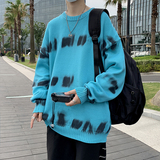 扎染拼色针织衫男秋冬季高街圆领情侣bf风潮牌毛线衣MY020-P50，男装针织衫/毛衣，星座308B-1