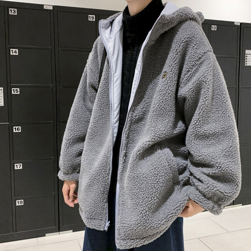 双面穿港风男连帽宽松羊羔绒情侣棉衣外套MY059-P82,男装棉衣,星座308B-1