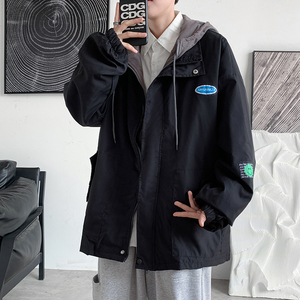 假两件外套男潮牌春秋季新款连帽棒球服休闲男装夹克JK0152-P55图片