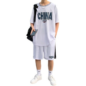 男生运动套装韩版潮流夏季两件套帅气短袖篮球短裤一套TZ04-P35图片
