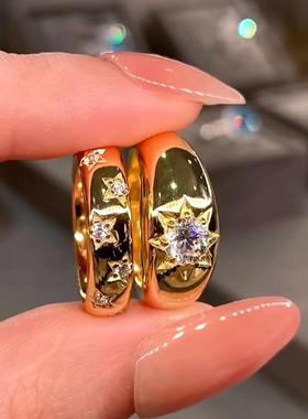 八芒星镶钻戒指女轻奢高级感小众