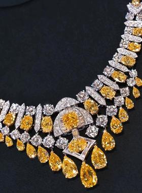 高级珠宝仿真皇家蓝宝石项链新娘