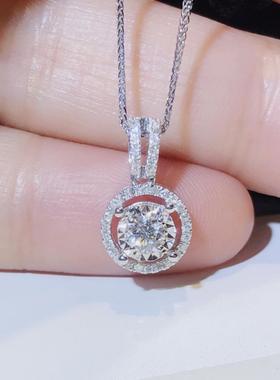 3克拉仿莫桑钻项链女镀pt950白金