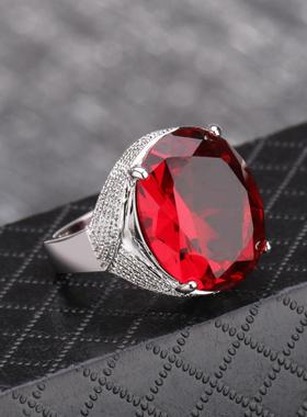 臻荣ebay热卖夸张镶嵌鹅蛋形红彩