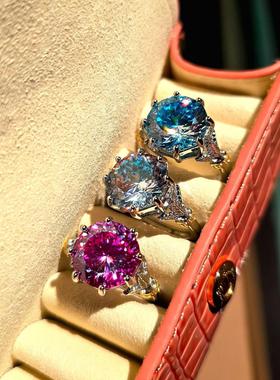 时尚轻奢八角玫瑰切戒指镶嵌