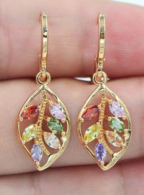 臻荣ebay热卖新款镀18k黄金树叶