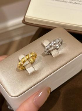 Vintage中古风蕾丝拉丝缠绕戒指