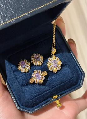 法式复古紫荆花缎带戒指高贵优雅