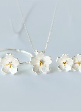 银樱花戒指开口戒子女韩国风简约