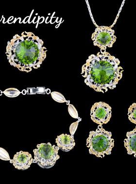 新款橄榄绿彩宝套装璀璨烟花