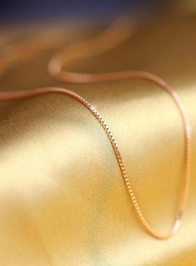 臻荣铜镀银玫瑰金盒子链简约复古