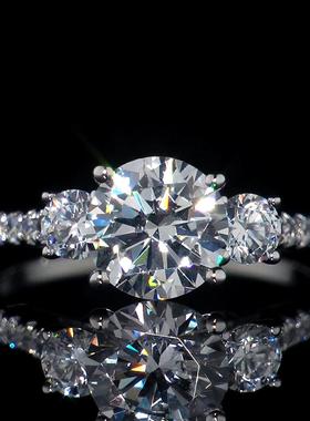 臻荣wish热卖仿真三颗圆钻锆石