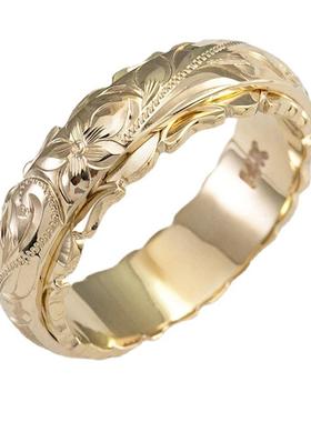 臻荣wish镀14k黄金悬浮雕刻玫瑰