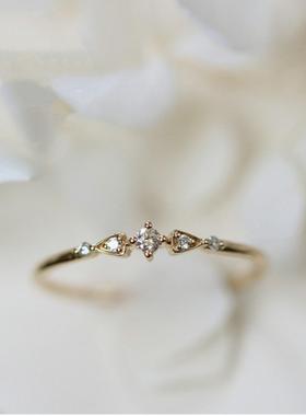 复古花式排钻仿真钻石戒指日韩