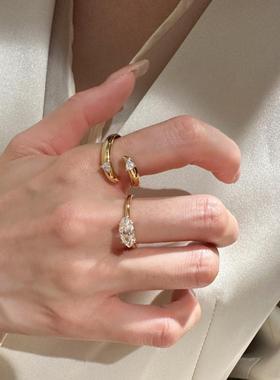 个性独特两戴宽版马眼钻戒指女