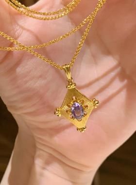 法式复古九紫离火紫钻鸢尾花拉丝