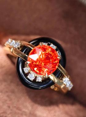 vintage中古珠宝芬达石戒指法式