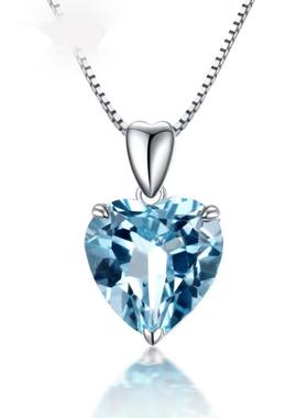 臻荣合成蓝水晶托帕石吊坠海洋之